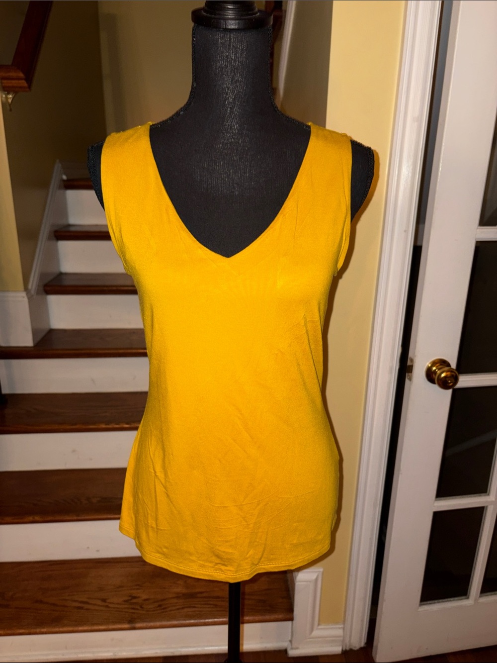 INC International Concepts V-Neck Sleeveless Tank Top - Yellow